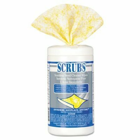 ITW PRO BRANDS SCRUBS, STAINLESS STEEL CLEANER TOWELS, 30/CANISTER, 6 CANISTERS/CARTON, PK6 91930CT